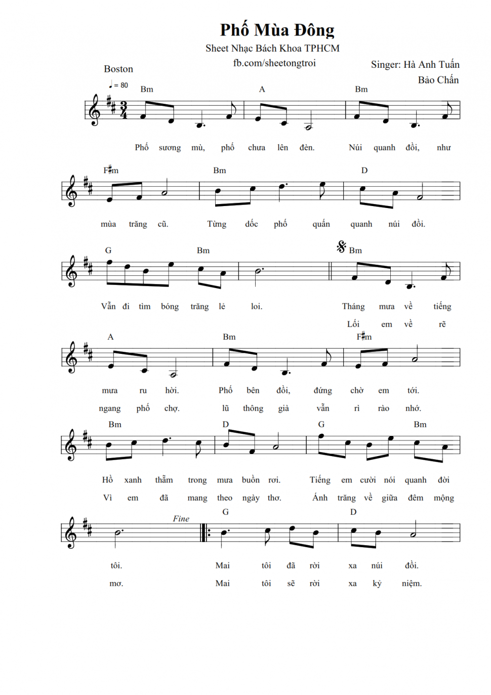 Phố Mùa Đông sheet