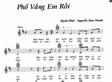 Phố Vắng Em Rồi sheet có lời 