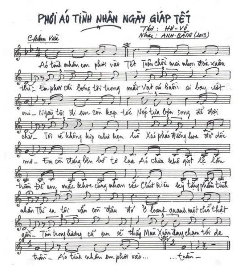 Phơi Áo Tình Nhân Ngày Giáp Tết sheet