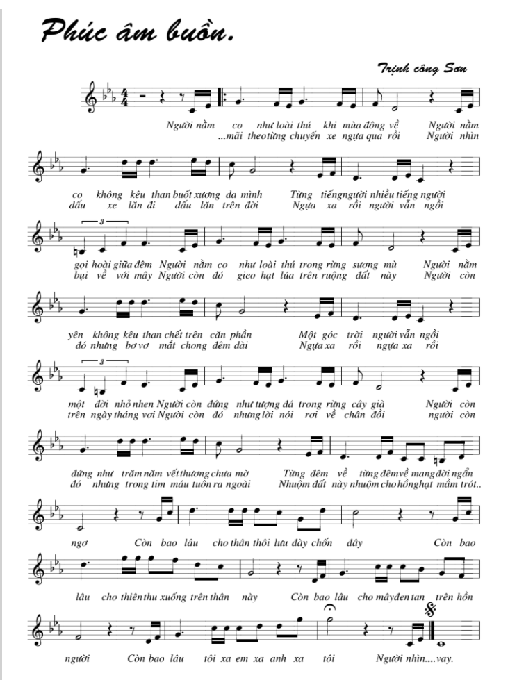 Phúc Âm Buồn sheet