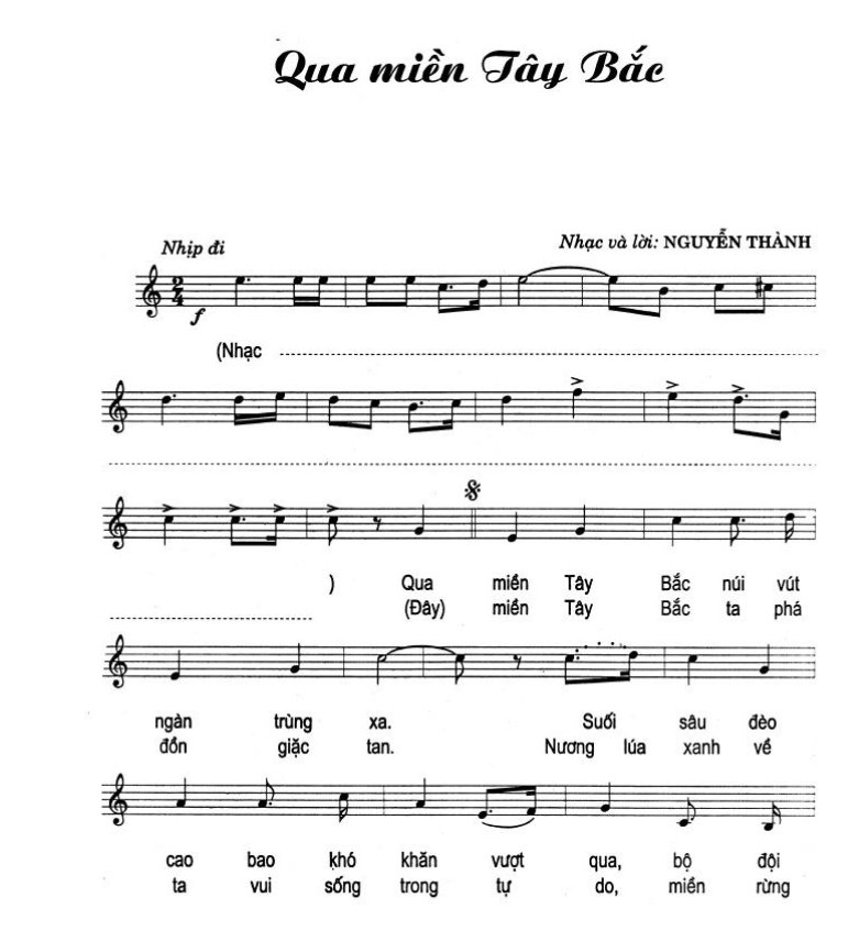 Qua Miền Tây Bắc sheet