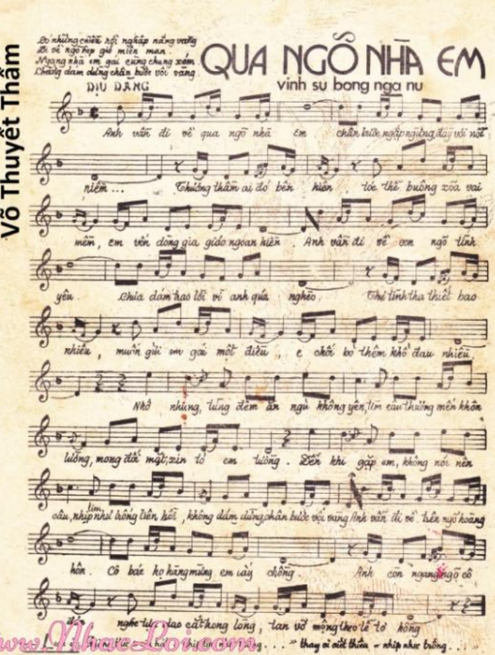Qua Ngõ Nhà Em sheet
