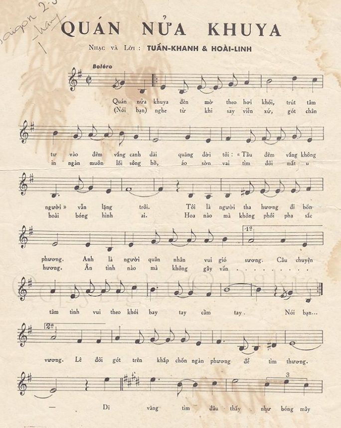 Quán Nửa Khuya sheet