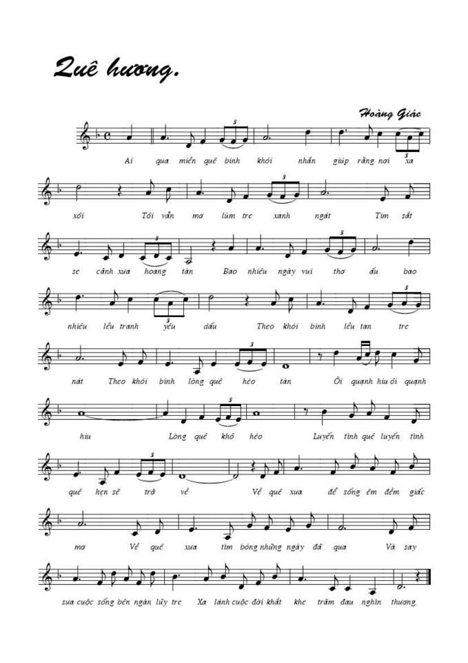 Quê Hương sheet