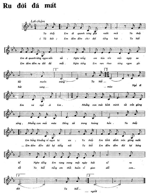 Ru Đời Đã Mất sheet