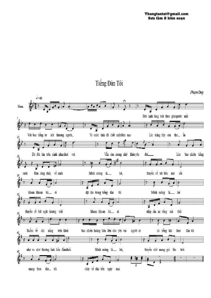 Tiếng Đàn Tôi sheet Tiếng Đàn Tôi sheet