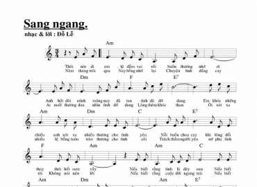 Sang Ngang sheet có lời 