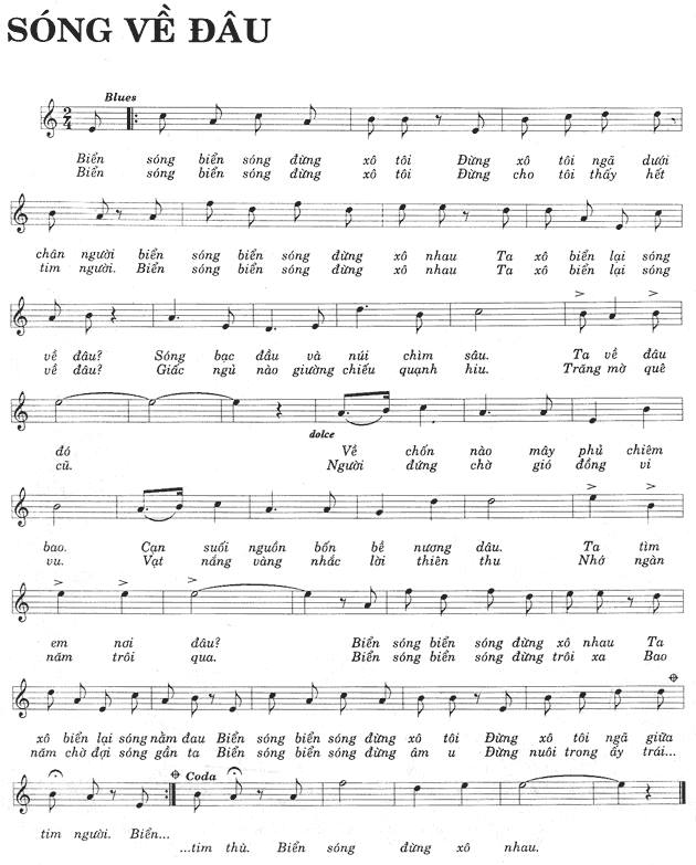Sóng Về Đâu sheet