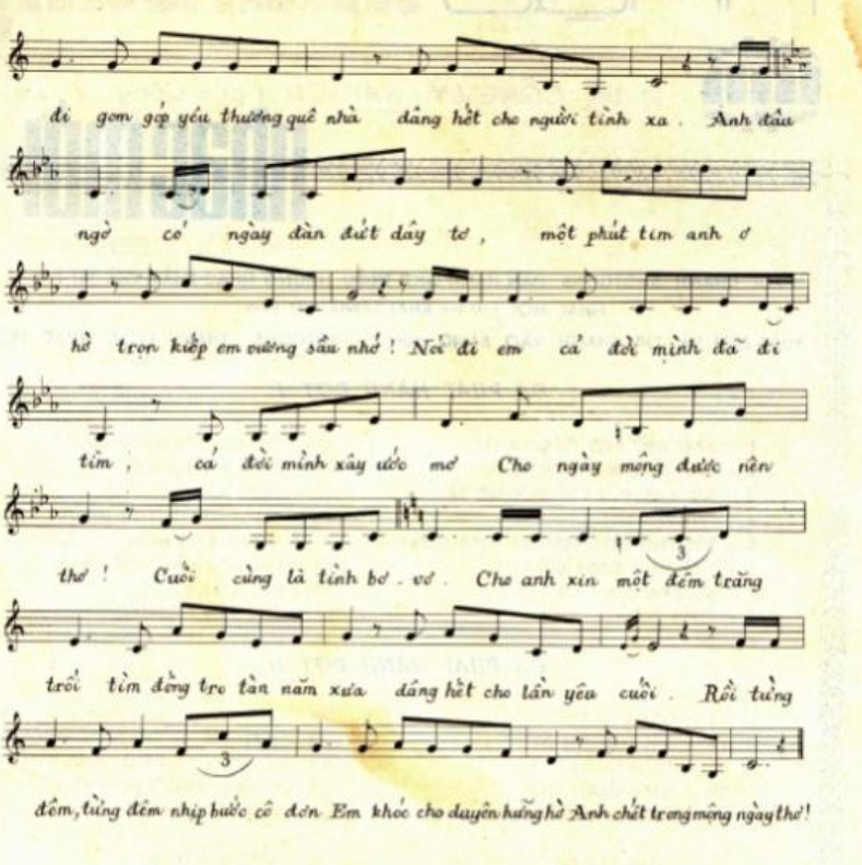 Tình Bơ Vơ sheet có lời