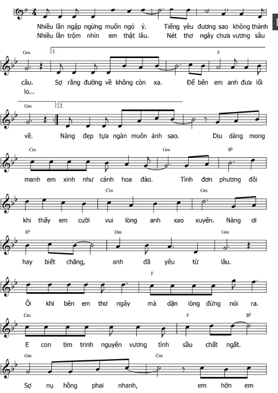 Tình Đơn Phương sheet