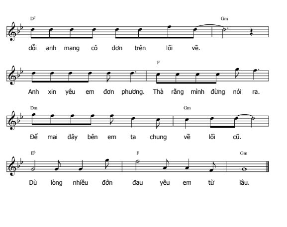 Tình Đơn Phương sheet có lời 