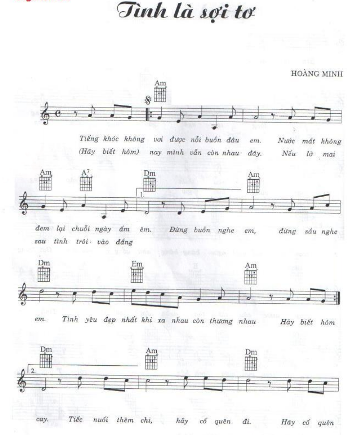 Tình Là Sợi Tơ sheet