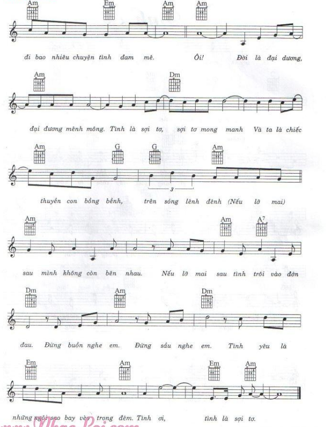 Tình Là Sợi Tơ sheet có lời 