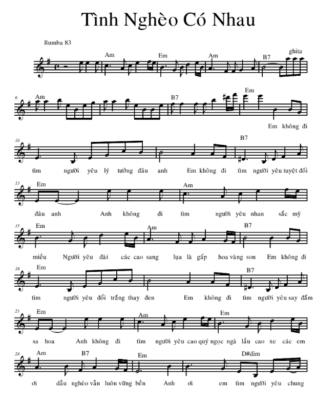 Tình Nghèo Có Nhau sheet Tình Nghèo Có Nhau sheet