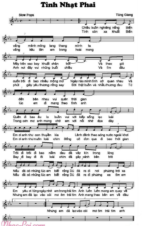 Tình Nhạt Phai sheet Tình Nhạt Phai sheet