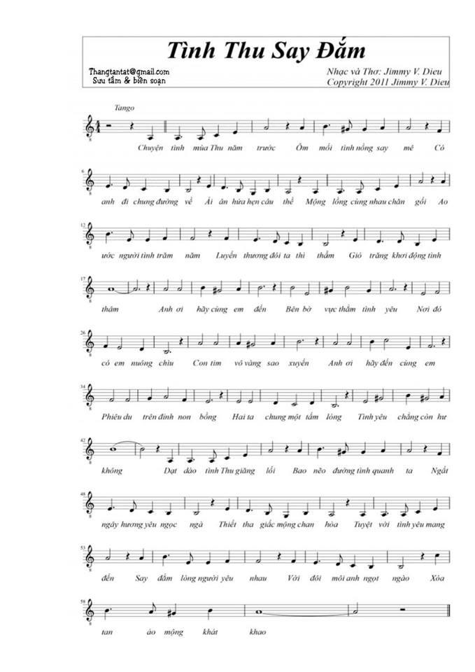 Tình Thu Say Đắm sheet