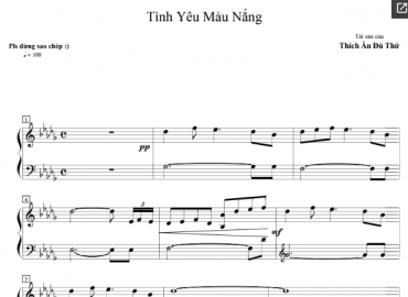 Tình Yêu Màu Nắng sheet có lời 