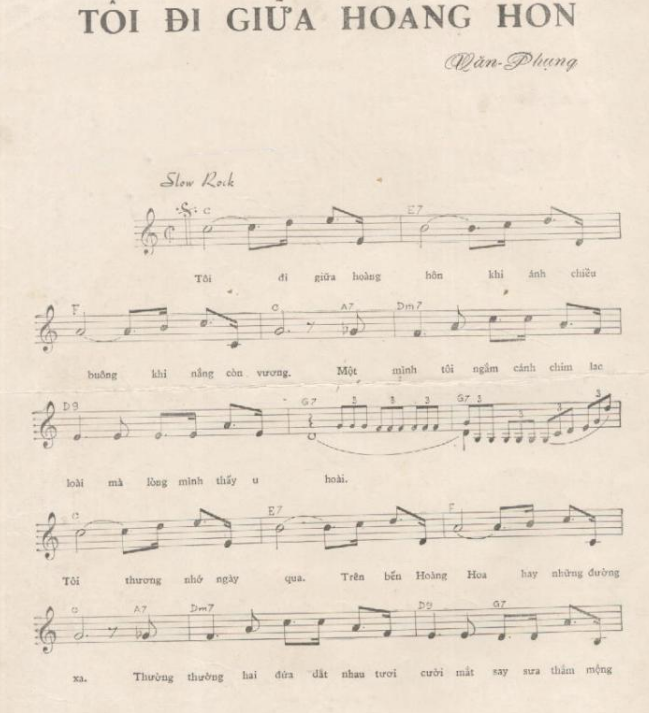 Tôi Đi Giữa Hoàng Hôn sheet