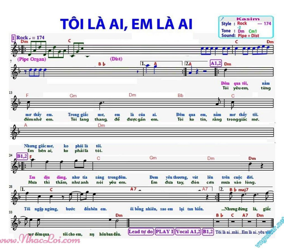 Tôi Là Ai, Em Là Ai sheet Tôi Là Ai, Em Là Ai sheet