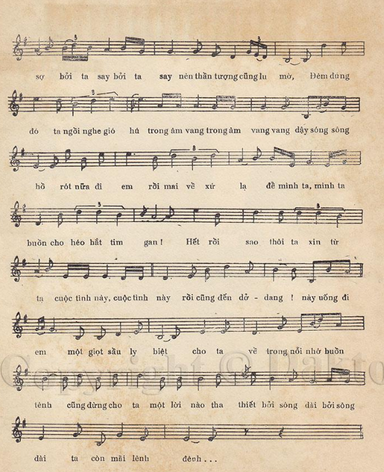 Túy Ca sheet có lời 