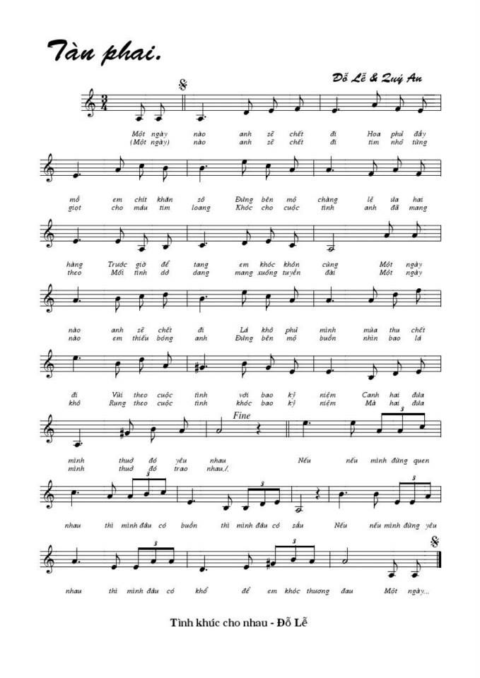 Tàn Phai sheet