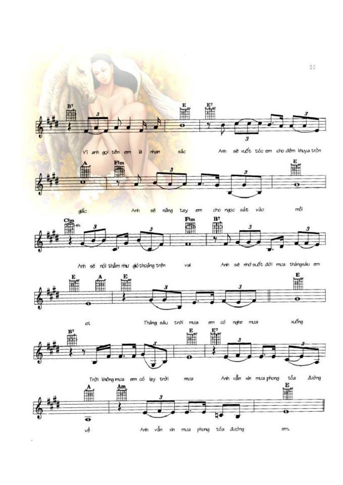 Tháng Sáu Trời Mưa sheet có lời 