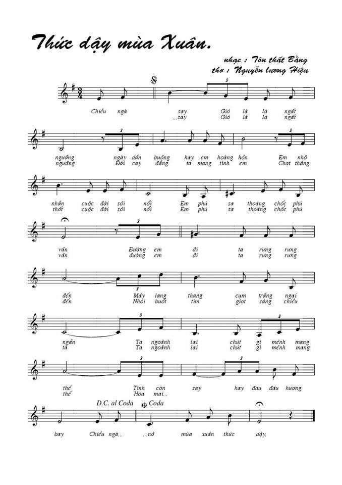Thức Dậy Mùa Xuân sheet