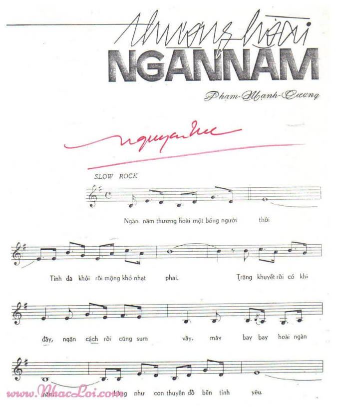 Thương Hoài Ngàn Năm sheet