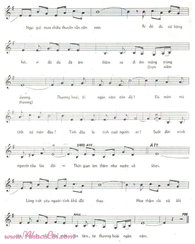 Thương Hoài Ngàn Năm sheet có lời