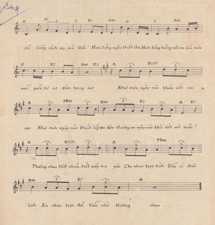 Thương Nhau Ngày Mưa sheet Thương Nhau Ngày Mưa sheet