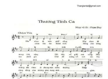 Thương Tình Ca sheet có lời 
