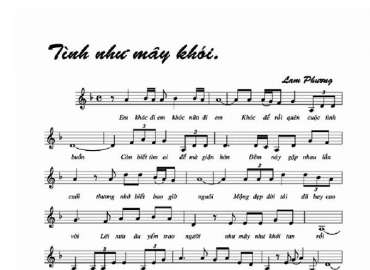 Tình Như Mây Khói sheet có lời 