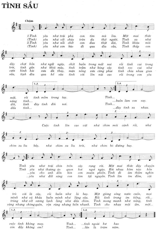 Tình Sầu sheet Tình Sầu sheet