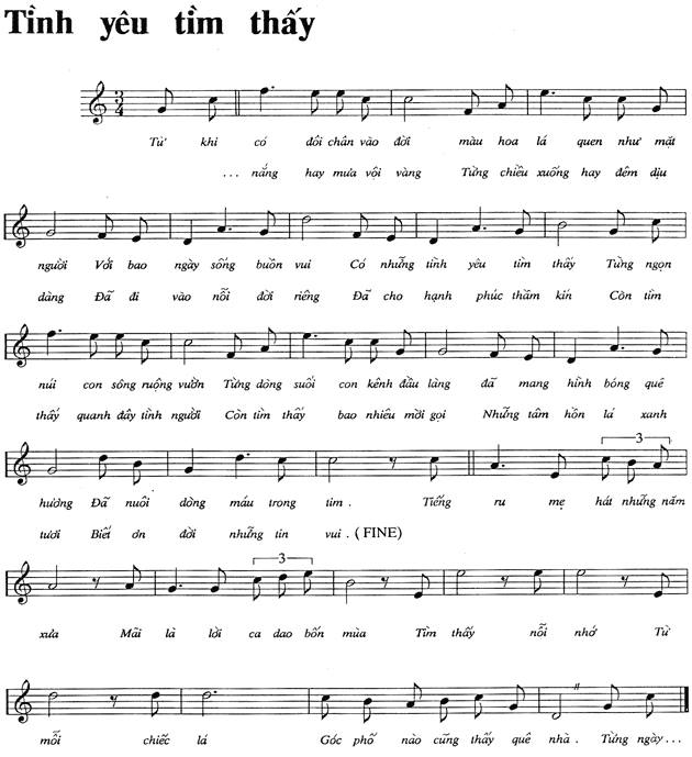 Tình Yêu Tìm Thấy sheet