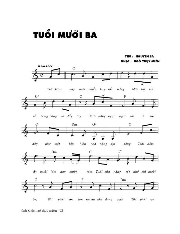 Tuổi Mười Ba sheet Tuổi Mười Ba sheet
