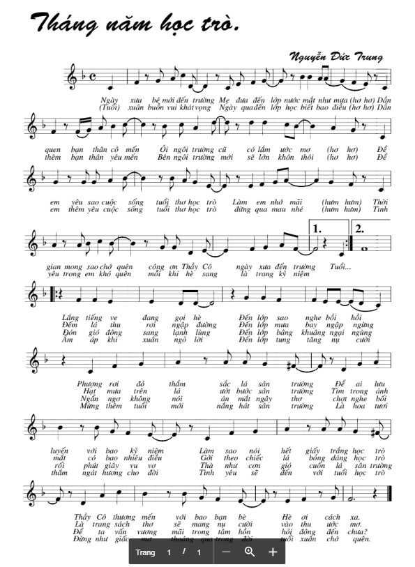 Tháng Năm Học Trò sheet