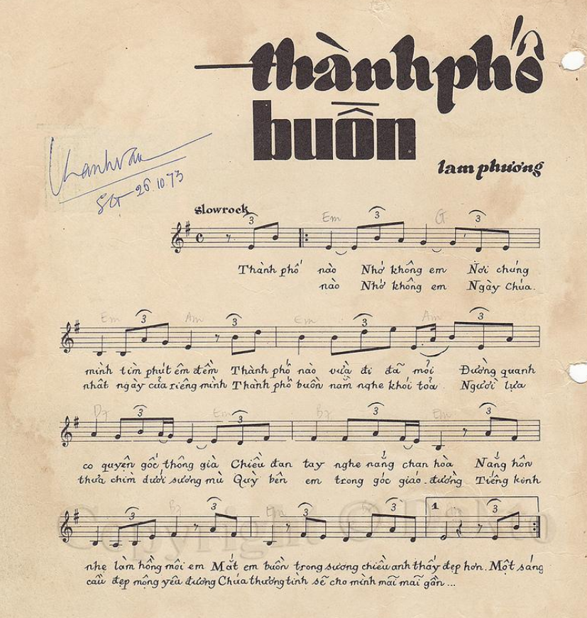 Thành Phố Buồn sheet