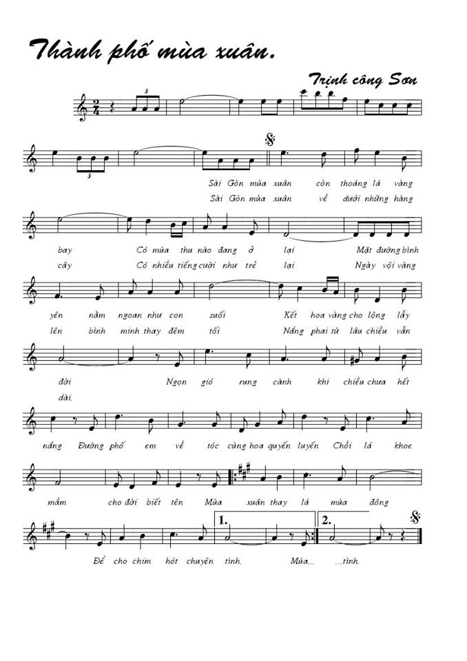 Thành Phố Mùa Xuân sheet