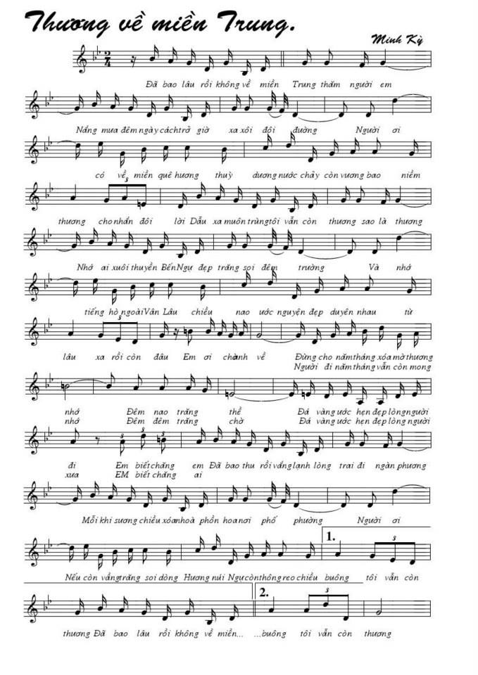 Thương Về Miền Trung sheet