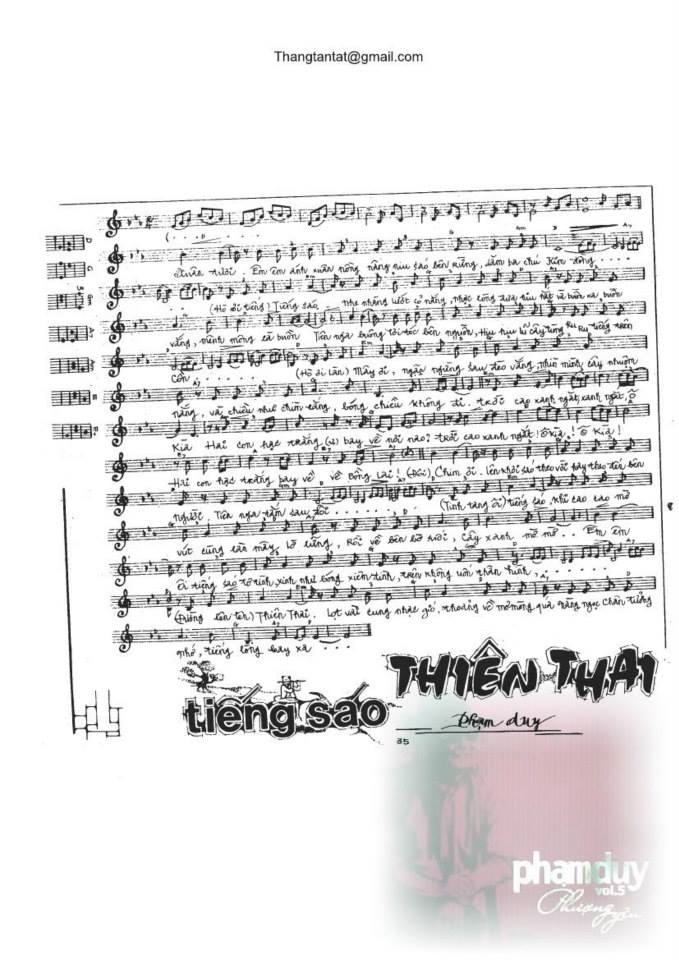 Tiến Sáo Thiên Thai sheet