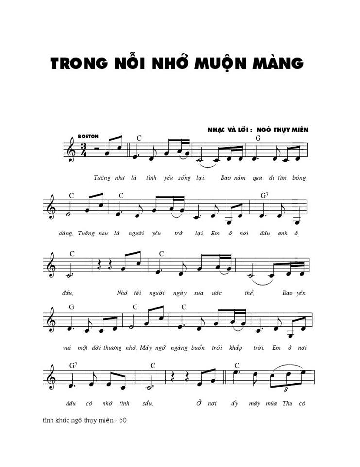 Trong Nỗi Nhớ Muộn Màng sheet