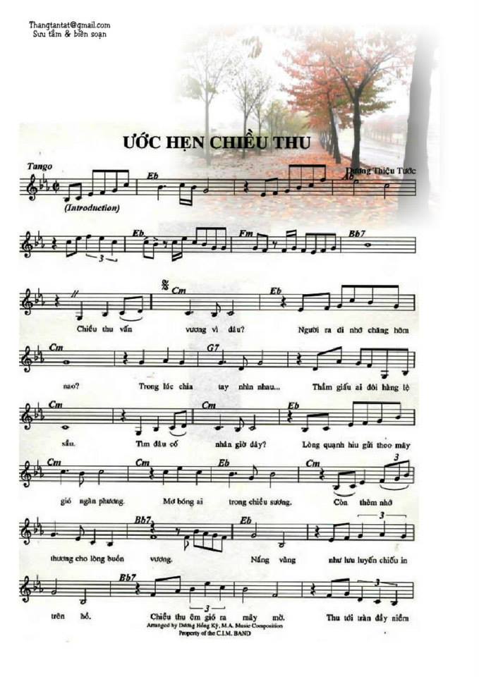 Ước hẹn Chiều Thu sheet