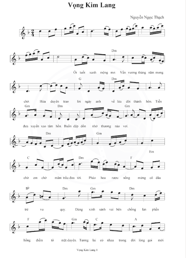 Vọng Kim Lang sheet