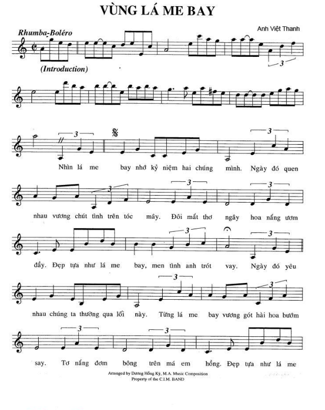 Vùng Lá Me Bay sheet