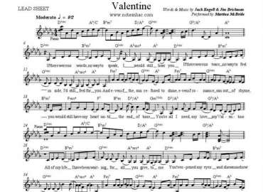 Valentine sheet có lời 