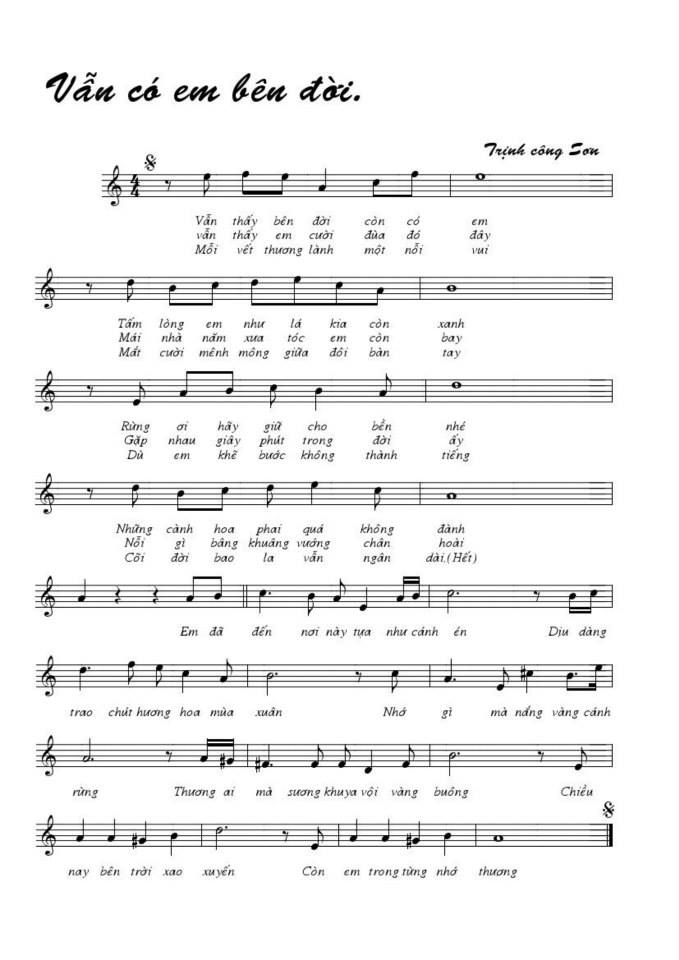 Vẫn Có Em Bên Đời sheet