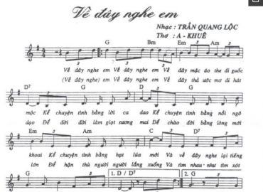 Về Đây Nghe Em sheet có lời 