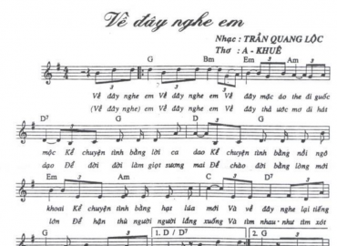 Về Đây Nghe Em sheet có lời 