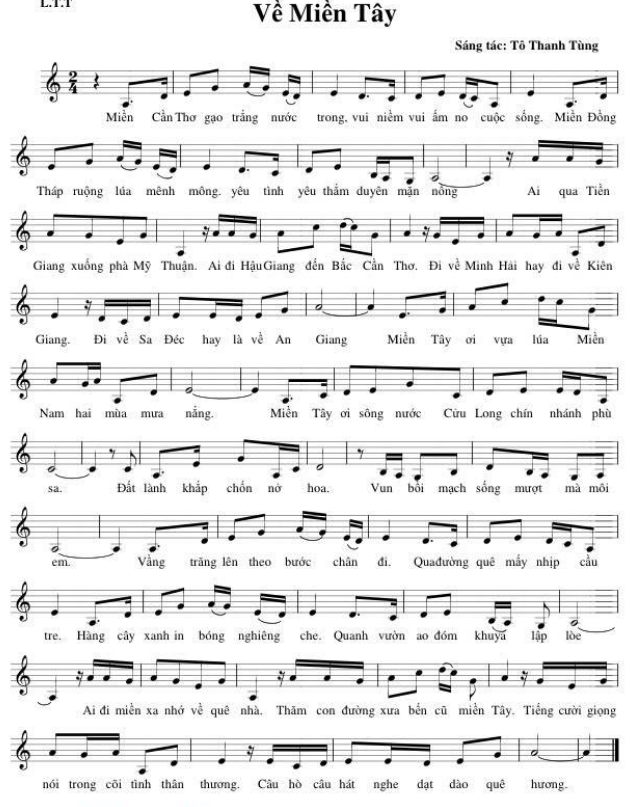 Về Miền Tây sheet