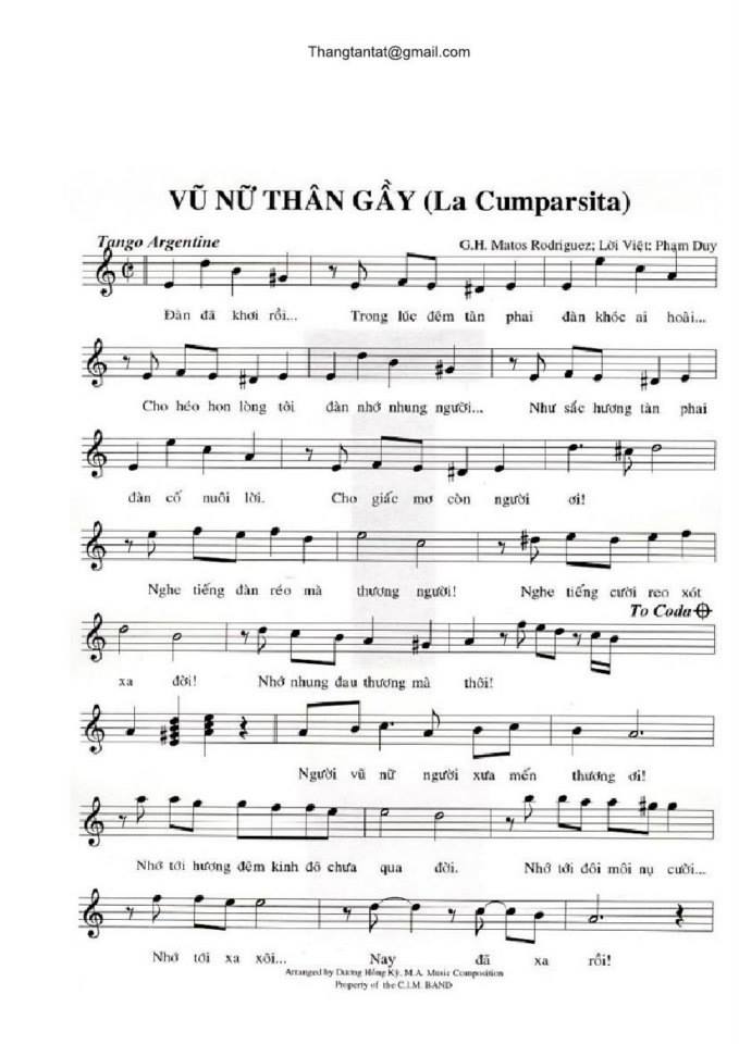 Vũ Nữ Thân Gầy sheet